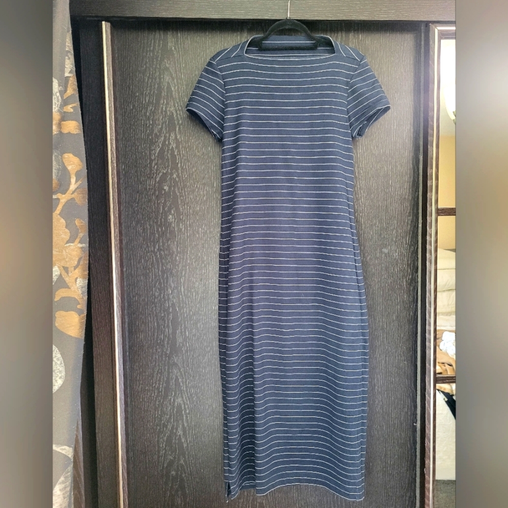 Kate Spade Blue and White Sheath Midi Dress